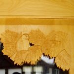Pine Cones and Chickadees on Maple door panel