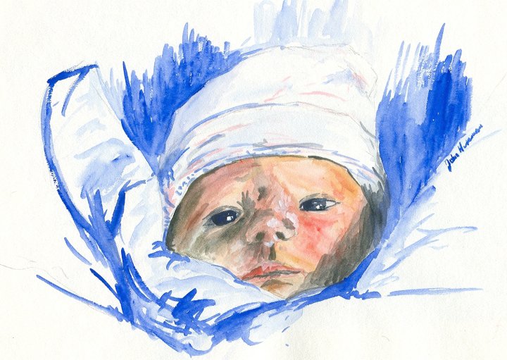 First born, watercolor