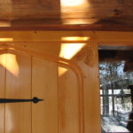 Pine cone carving plank door