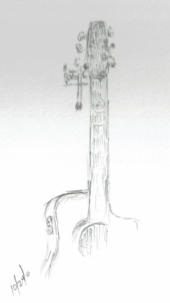 guitar sketch, John Huisman