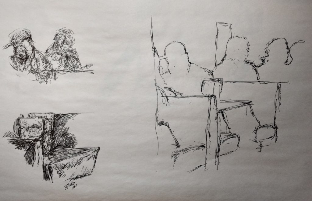 Sketches, pen, bilillo's J Huisman (3)