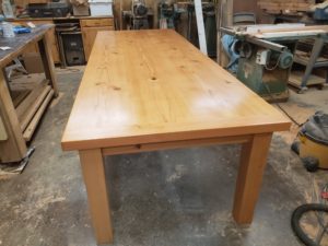 Slabs from 100 year old Doug Fir Beams for custom table being built by John Huisman